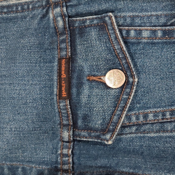 Women's Harley-Davidson Denim Sleeveless Vest In Large - Picture 4 of 4